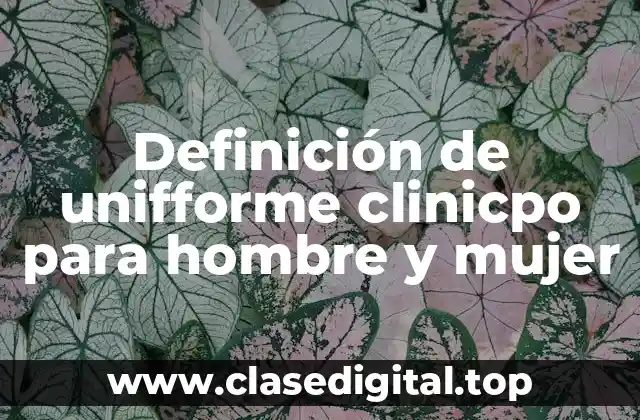 Definición técnica de unifforme clinicpo para hombre y mujer
