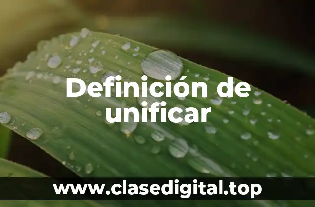 Definición de unificar