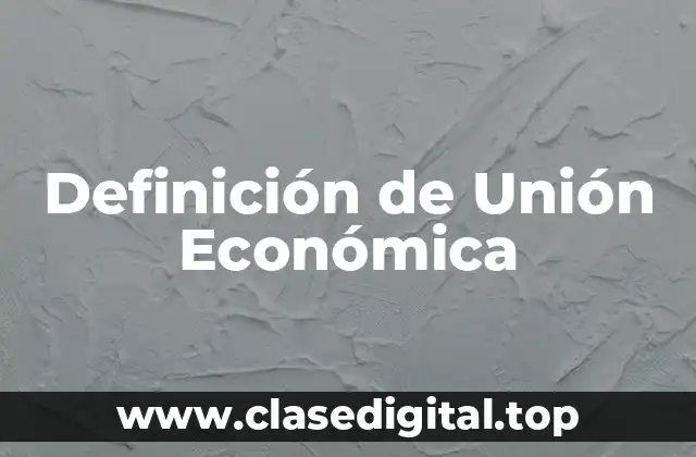 Definición de Unión Económica