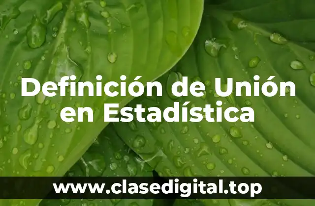 Definición técnica de Unión en Estadística