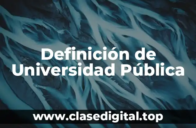Definición de Universidad Pública