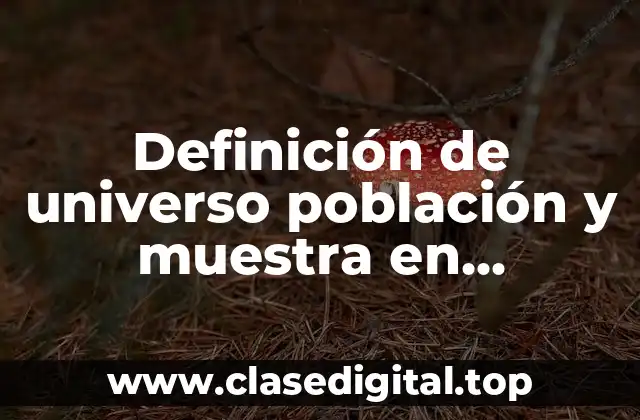 Definición de universo población y muestra en estadística