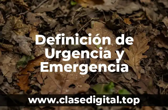 Definición técnica de Urgencia