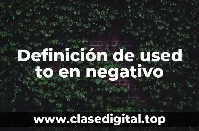 Definición de used to en negativo