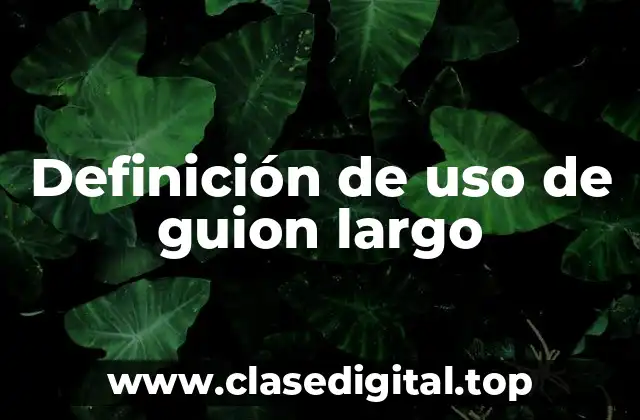 Definición de uso de guion largo