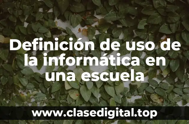 Definición de uso de la informática en una escuela