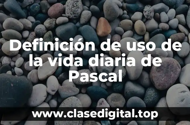 Definición de uso de la vida diaria de Pascal