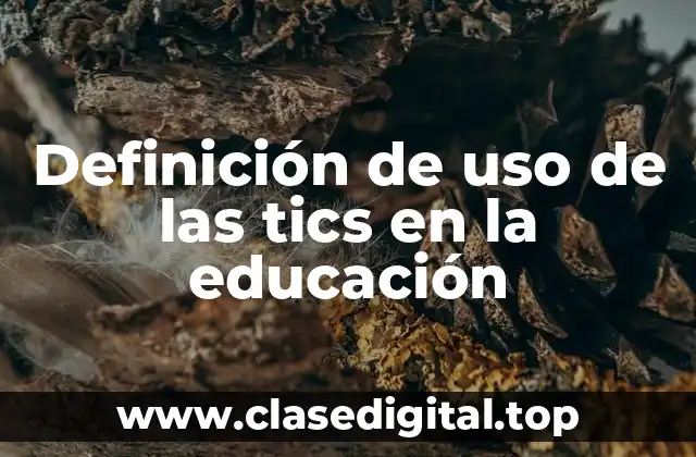 Definición de uso de las tics en la educación