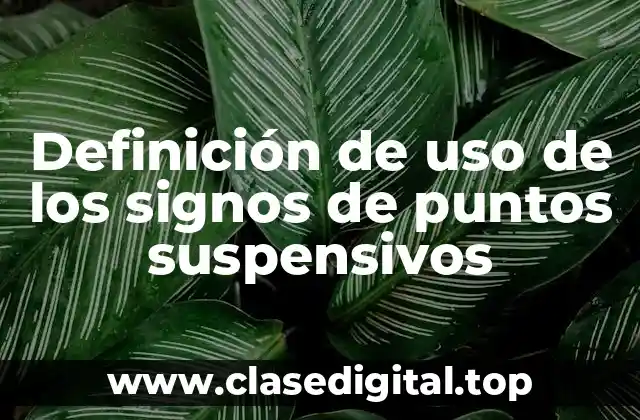 Definición de uso de los signos de puntos suspensivos