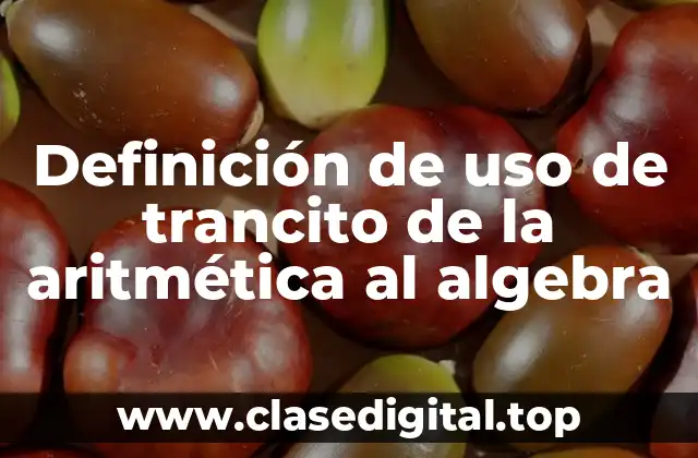 Definición de uso de trancito de la aritmética al algebra