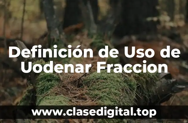 Definición de Uso de Uodenar Fraccion