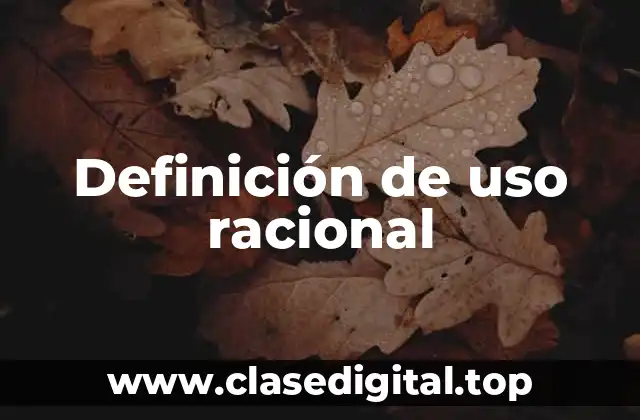 Definición de uso racional