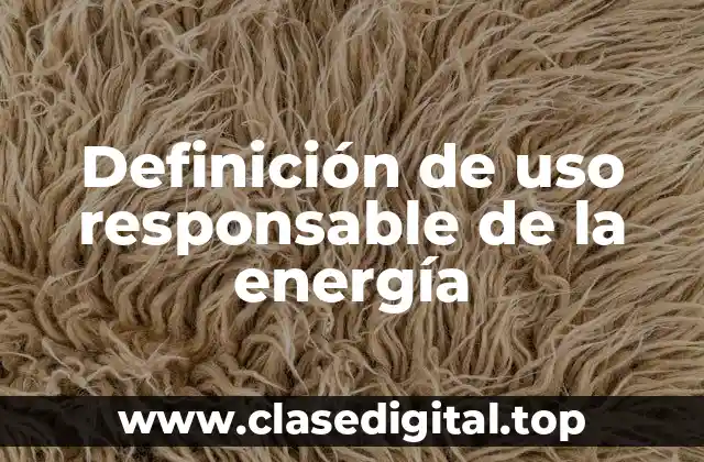 Definición de uso responsable de la energía