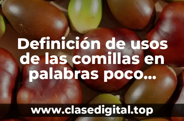 Definición de usos de las comillas en palabras poco comunes