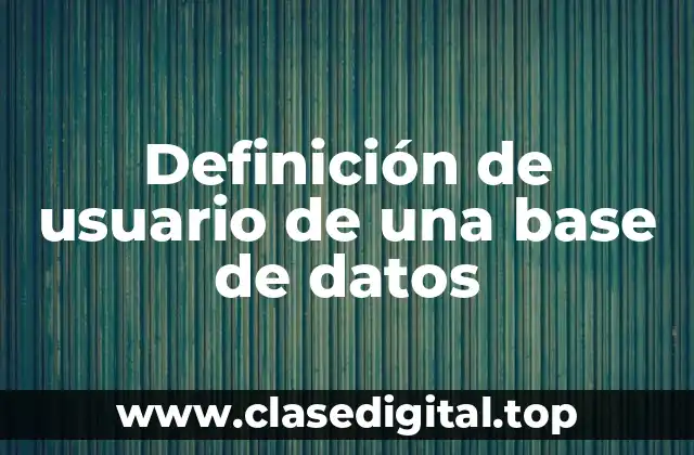 Definición de usuario de una base de datos