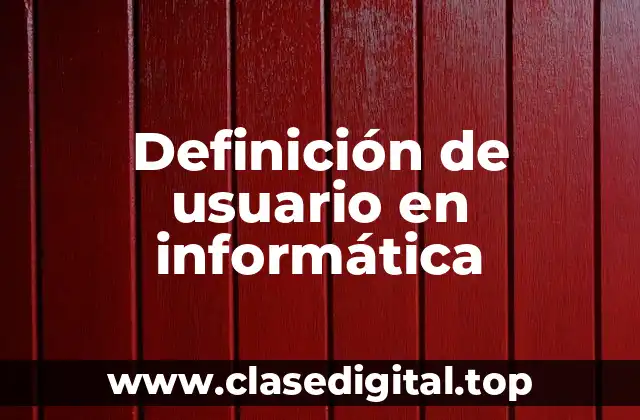 Definición de usuario en informática