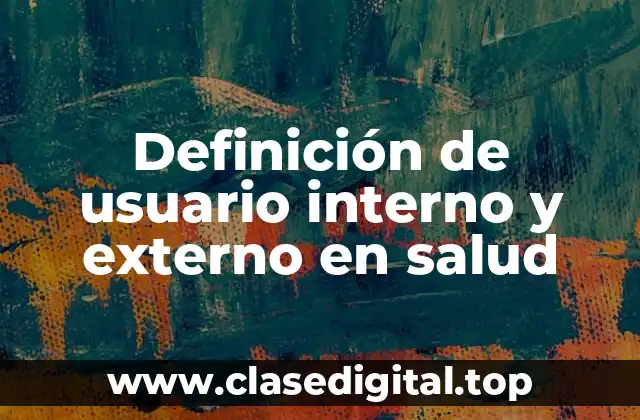 Definición técnica de usuario interno y externo en salud