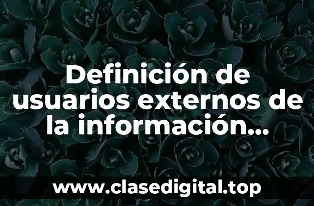 Definición de usuarios externos de la información financiera