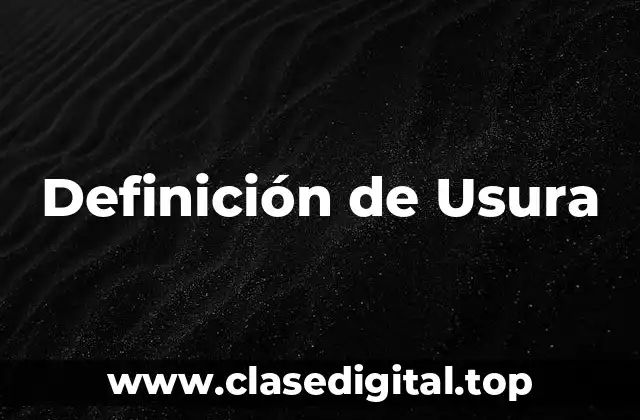 Definición de Usura