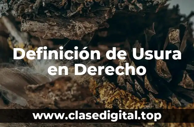 Definición de Usura en Derecho