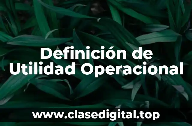Definición de Utilidad Operacional