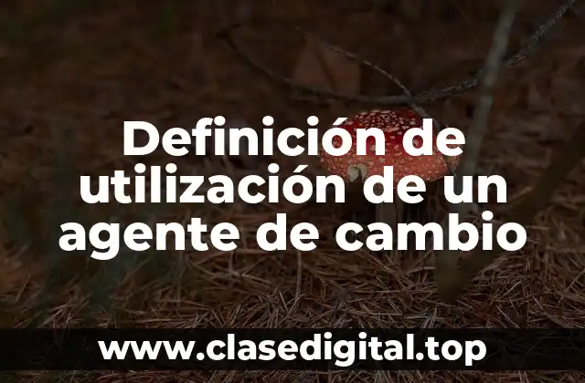 Definición de utilización de un agente de cambio