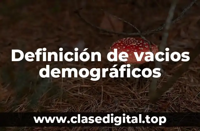Definición de vacios demográficos