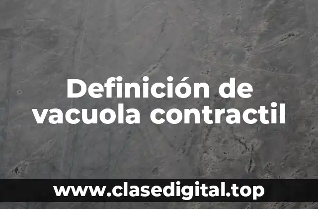 Definición técnica de vacuola contractil