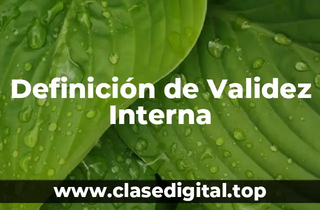 Definición técnica de Validez Interna