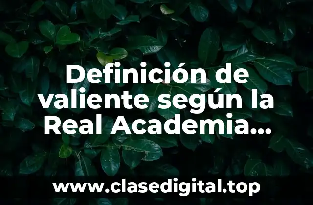 Definición de valiente según la Real Academia Española
