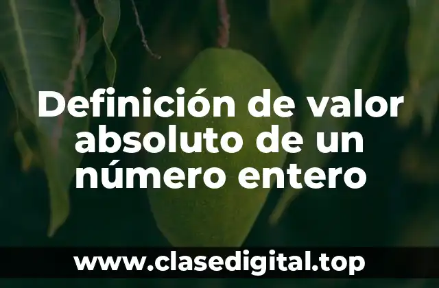 Definición de valor absoluto de un número entero
