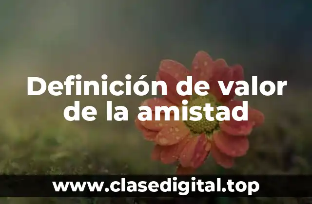 Definición de valor de la amistad