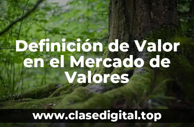 Definición de Valor en el Mercado de Valores