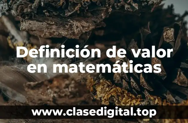 Definición de valor en matemáticas