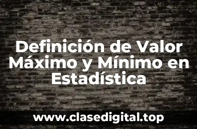 Definición de Valor Máximo y Mínimo en Estadística