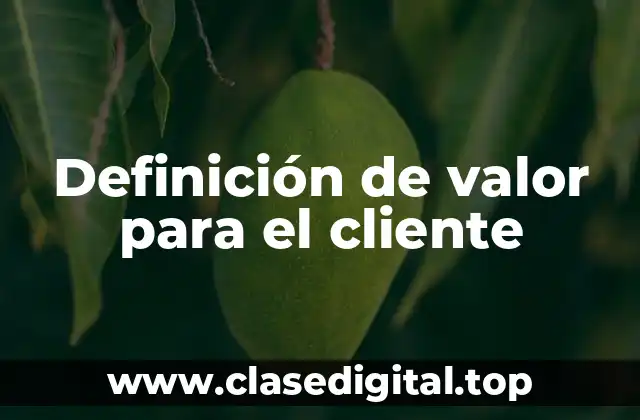 Definición de valor para el cliente