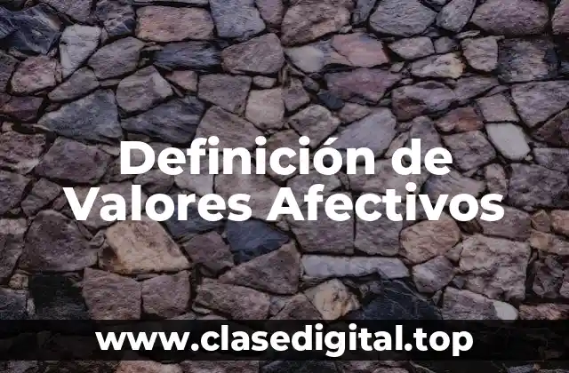 Definición de Valores Afectivos