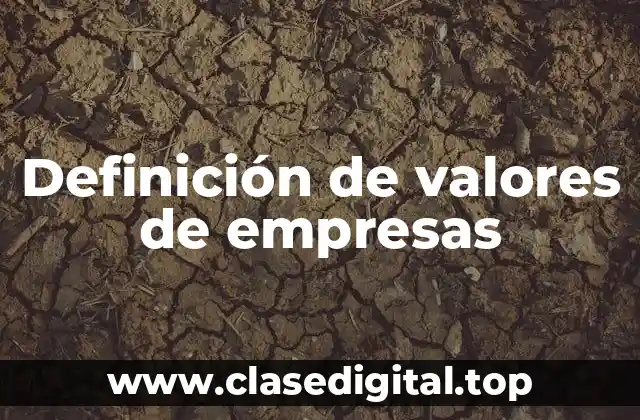 Definición de valores de empresas