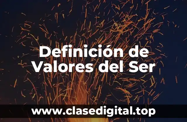 Definición de Valores del Ser