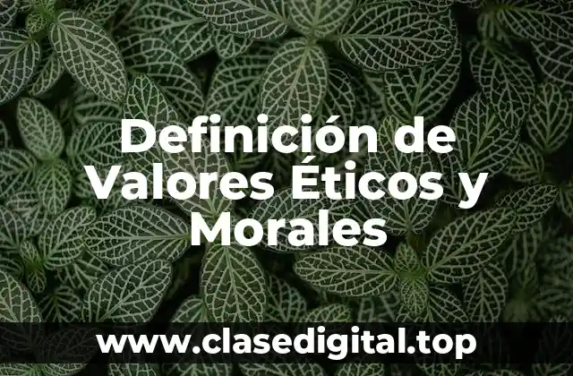 Definición de Valores Éticos y Morales