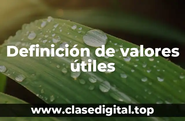 Definición de valores útiles