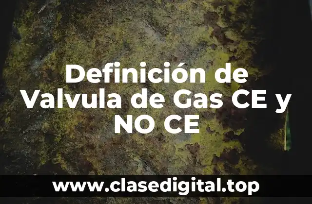 Definición de Valvula de Gas CE y NO CE