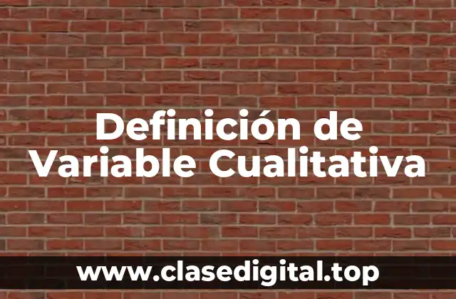 Definición Técnica de Variable Cualitativa