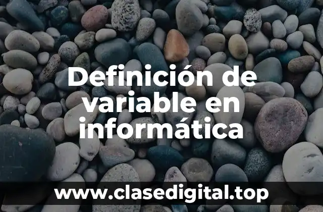 Definición de variable en informática