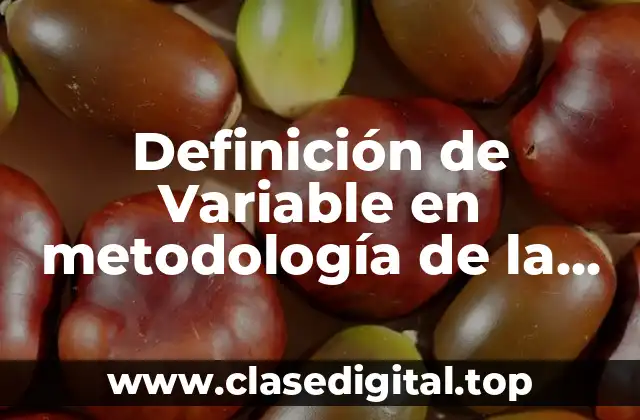 Definición de Variable en metodología de la investigación