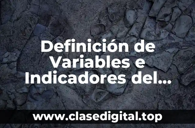 Definición de Variables e Indicadores del Problema