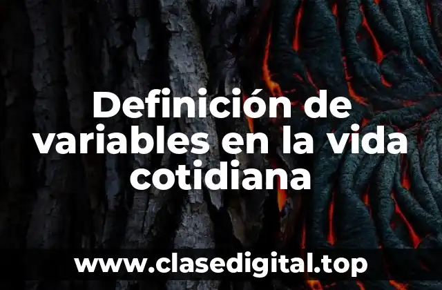 Definición de variables en la vida cotidiana