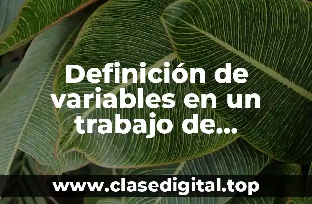 Definición de variables en un trabajo de investigación