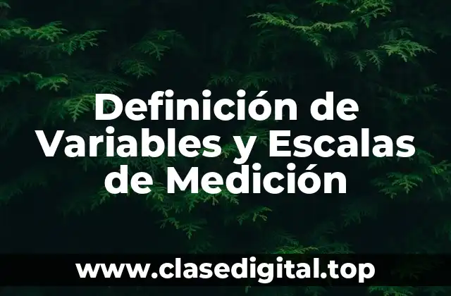 Definición de Variables y Escalas de Medición