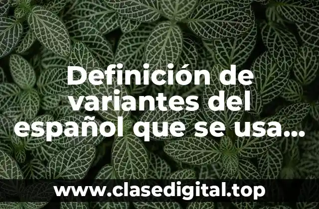 Definición de variantes del español que se usa en Perú